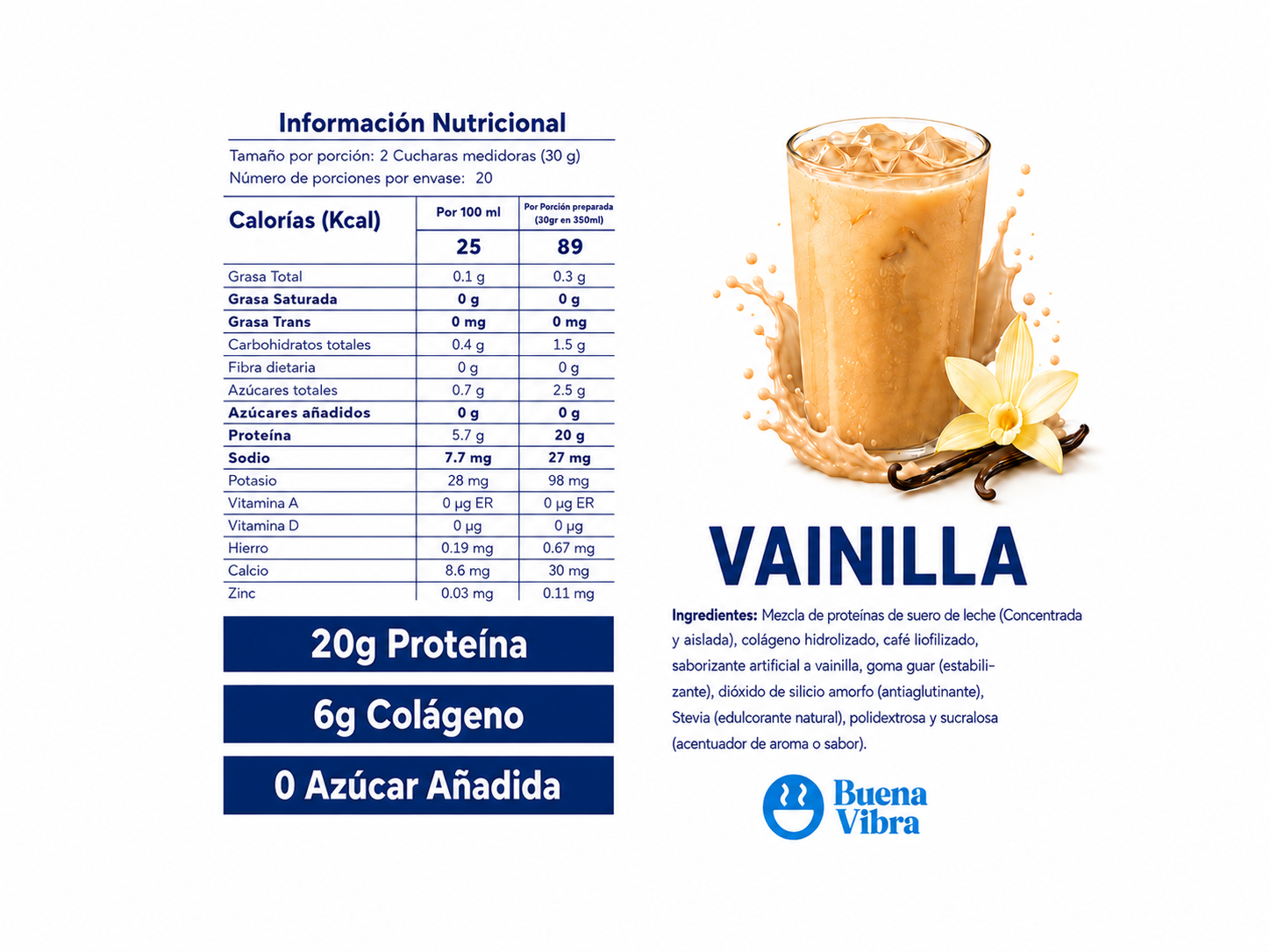 Latte de Proteína de Vainilla 600g
