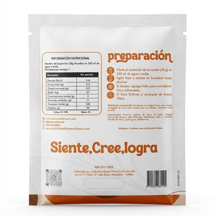Café con Proteína Caramelo Sachet 30g