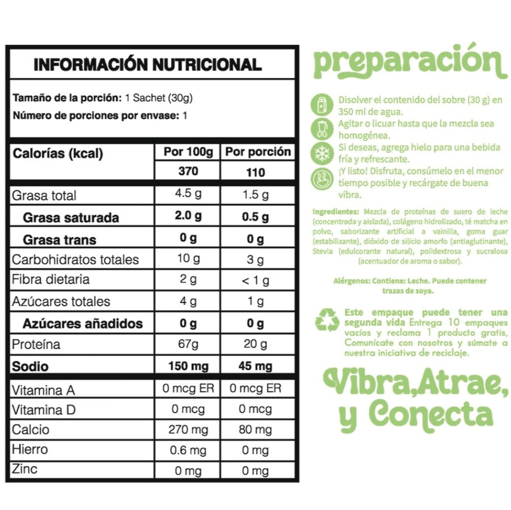 Matcha Latte de Proteína Sachet
