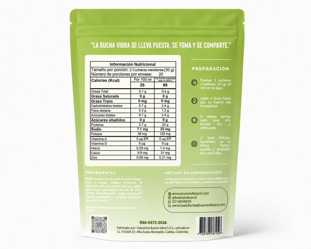 Matcha Latte de Proteína 600g