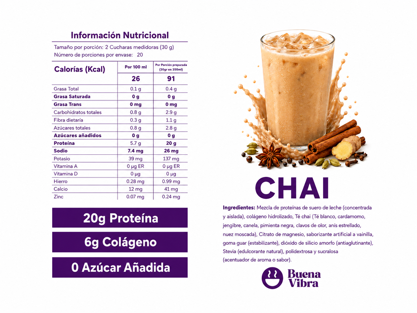 Chai Latte de Proteína 600g